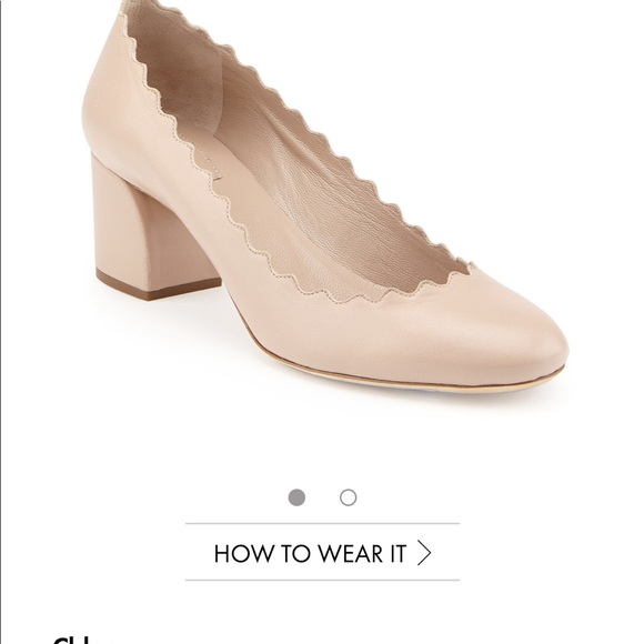 Chloe Lauren scallops heel pump 38.5 8 nude beige - Picture 7 of 8